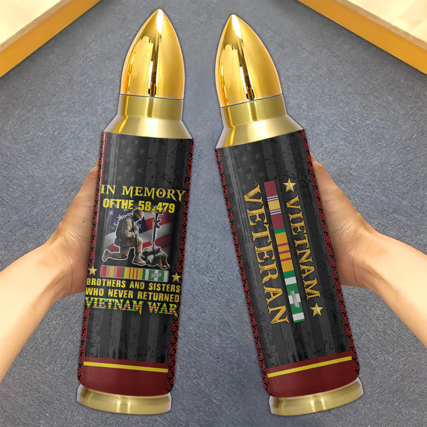 Vietnam Veteran In Memory Of 58479 Brothers And Sisters Bullet Tumbler