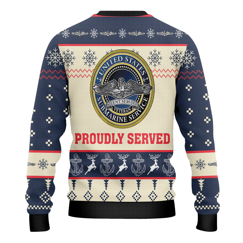 Navy Submarine Patterns Knitted Sweatshirt