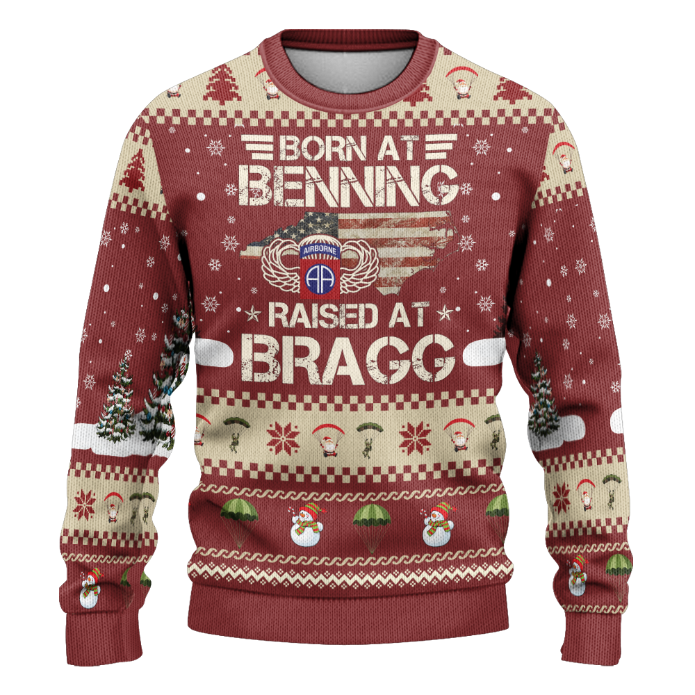 Born At Benning Raised At Bragg Knitted Sweatshirt