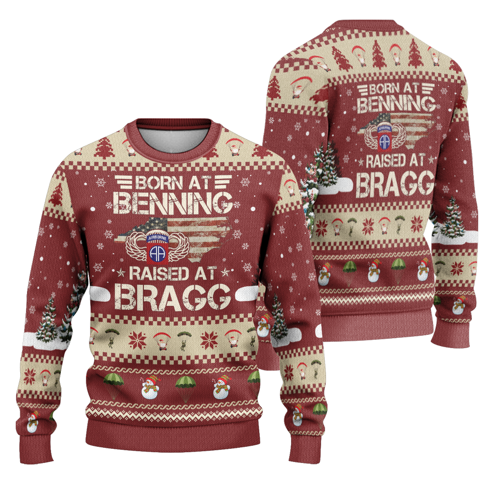 Born At Benning Raised At Bragg Knitted Sweatshirt