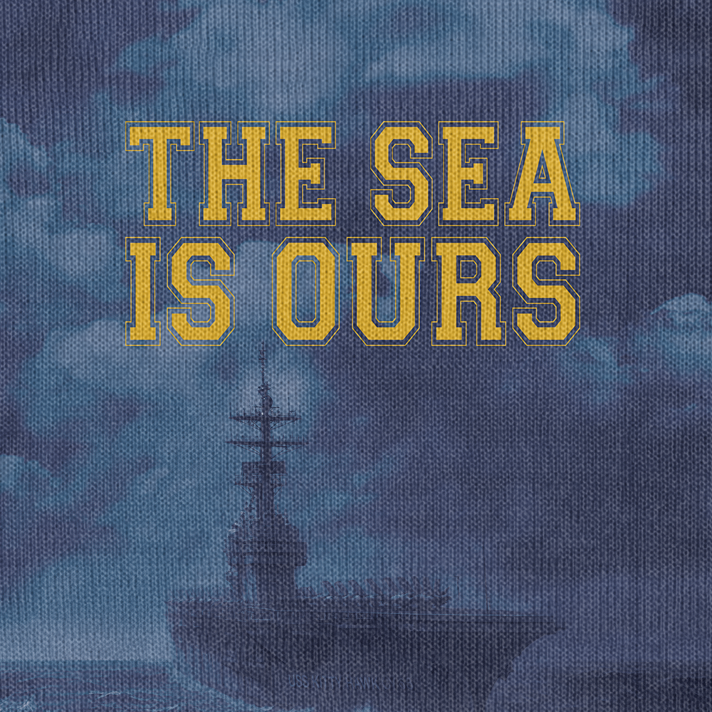 Personalizable Navy The Sea Is Ours Knitted Sweatshirt