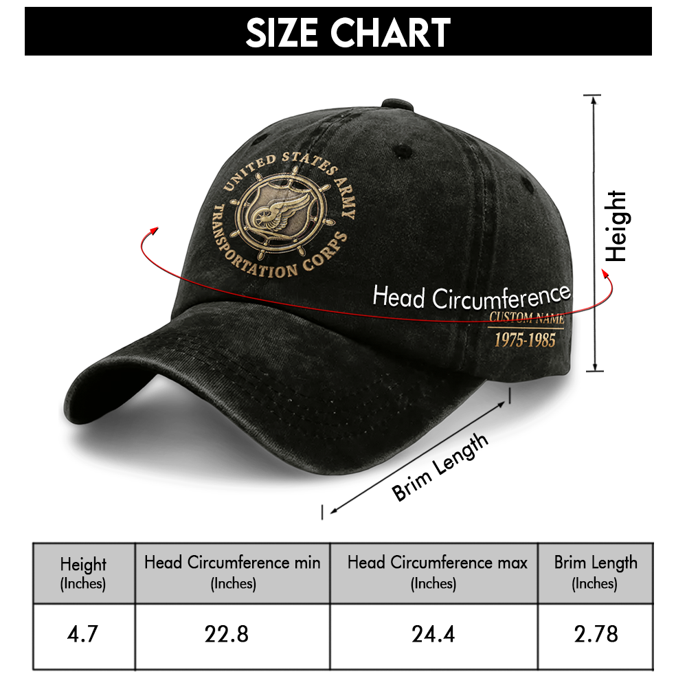 Personalizable Transportation Corps Washed Cap