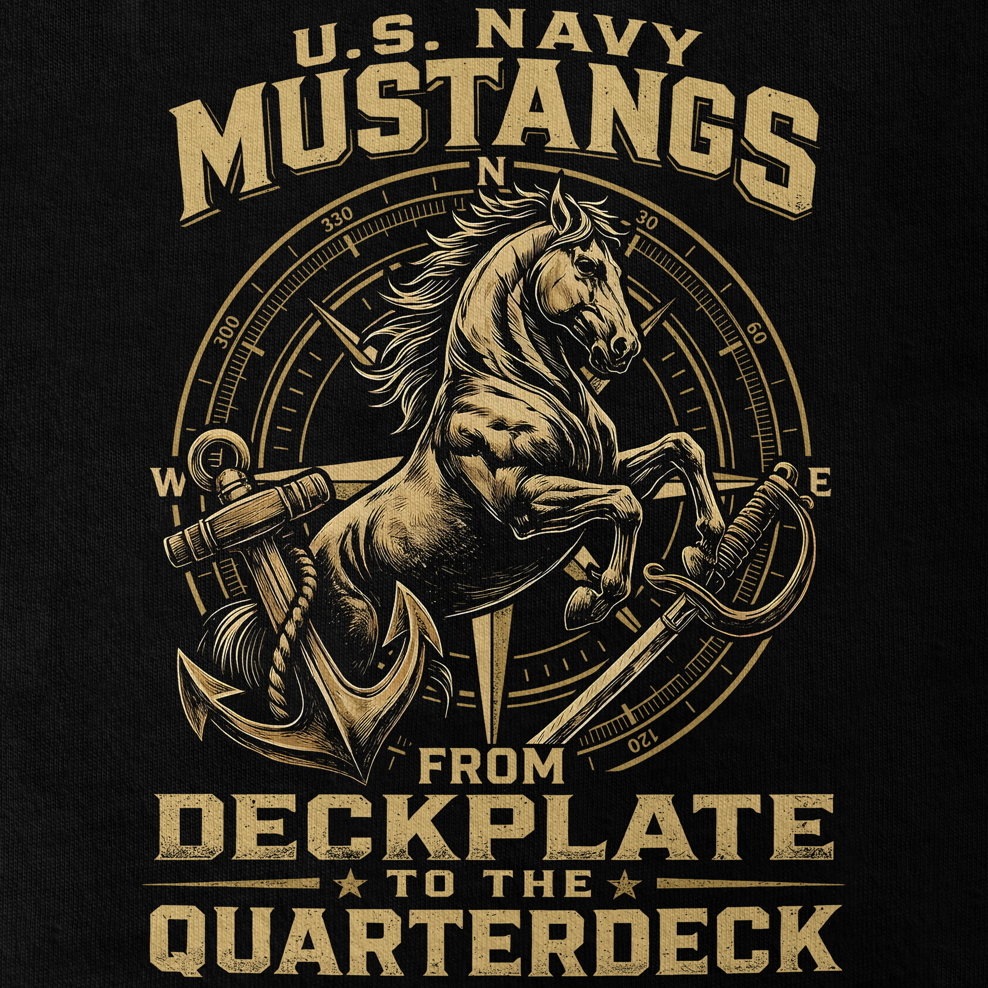 Personalizable Navy Mustangs Classic T-shirt