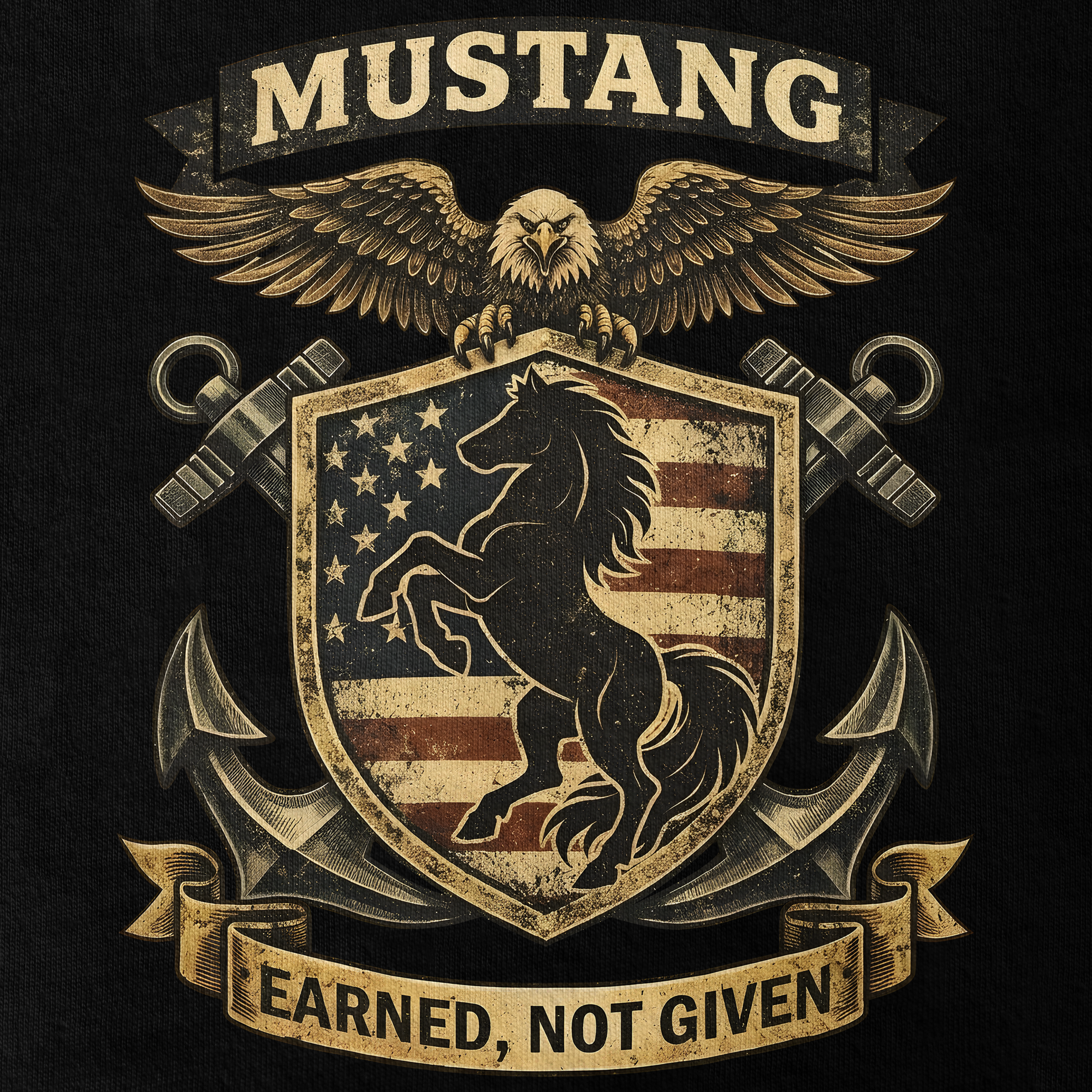 Personalizable Navy Mustangs Classic T-shirt