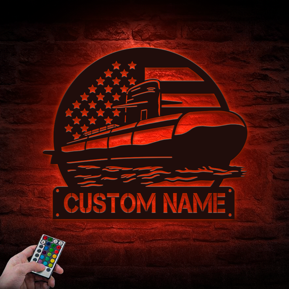 Personalized Navy Submarine Metal Sign Wall Art