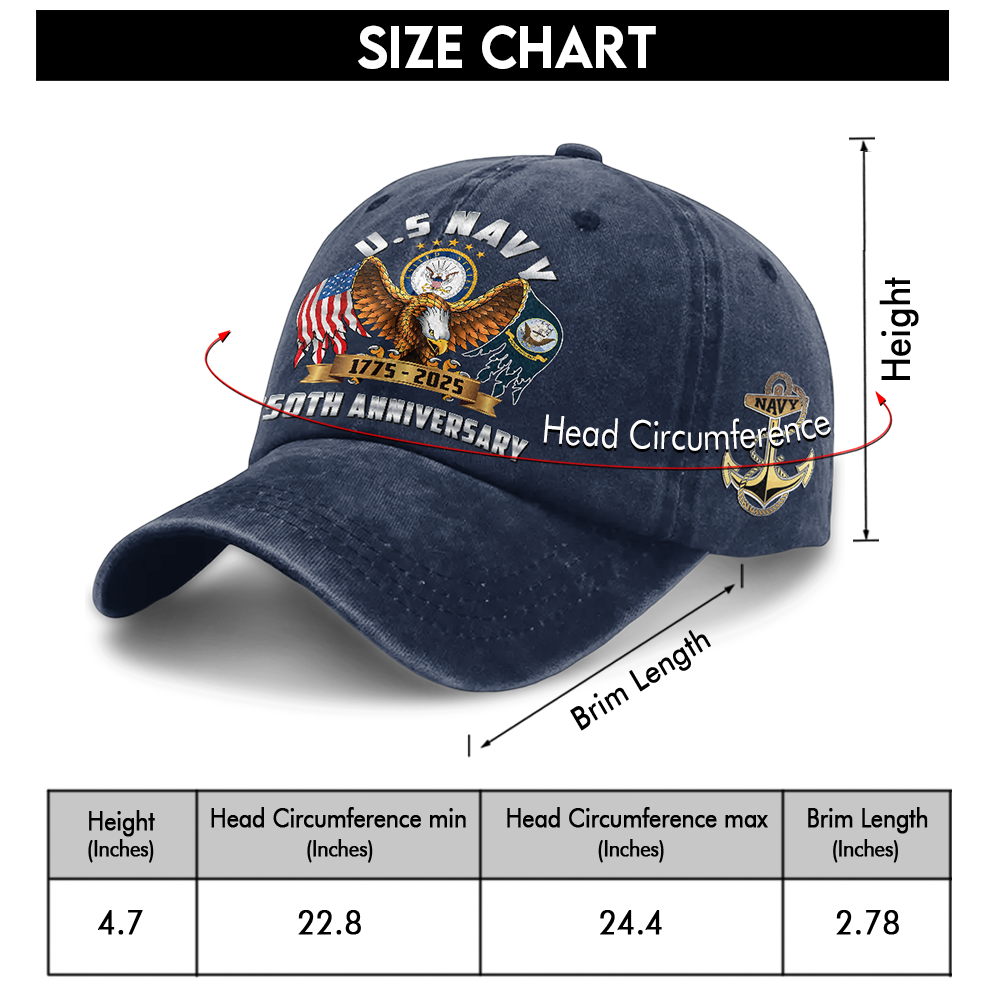 Navy 250th Anniversary Washed Cap