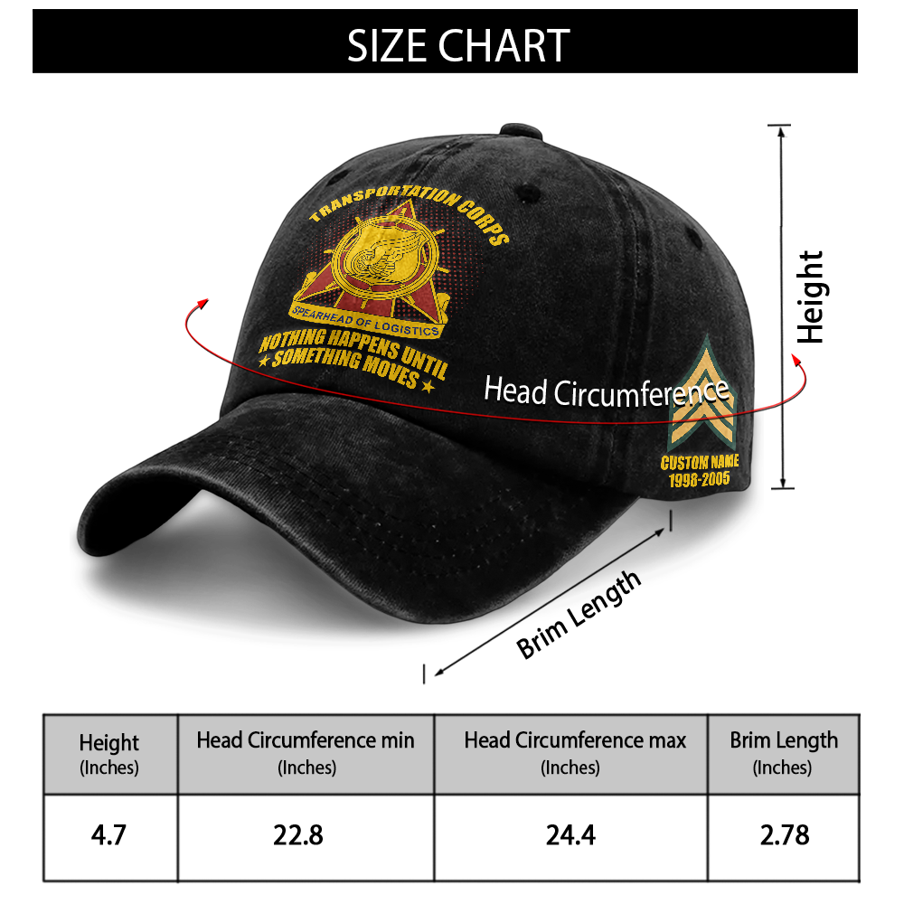 Personalizable Transportation Corps Washed Cap