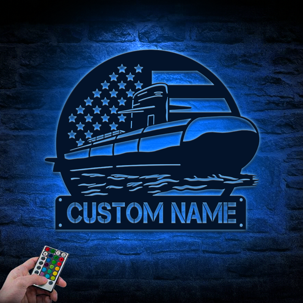 Personalized Navy Submarine Metal Sign Wall Art