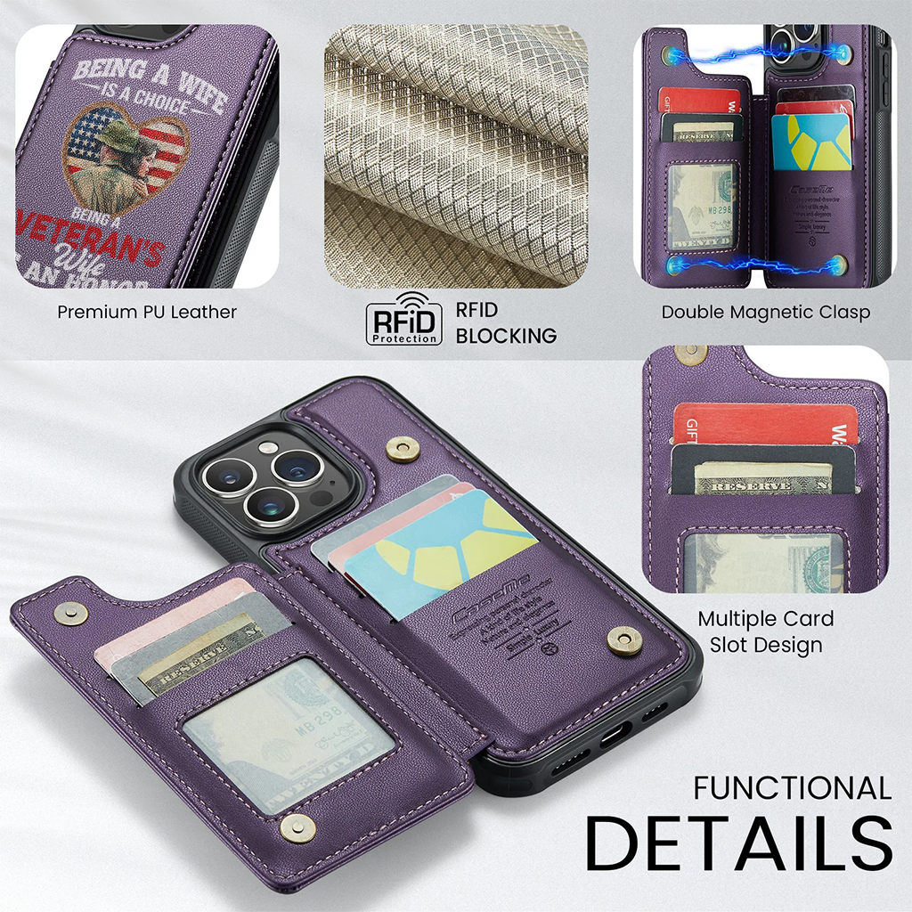 Personalizable Veteran's Wife Wallet Phone Case