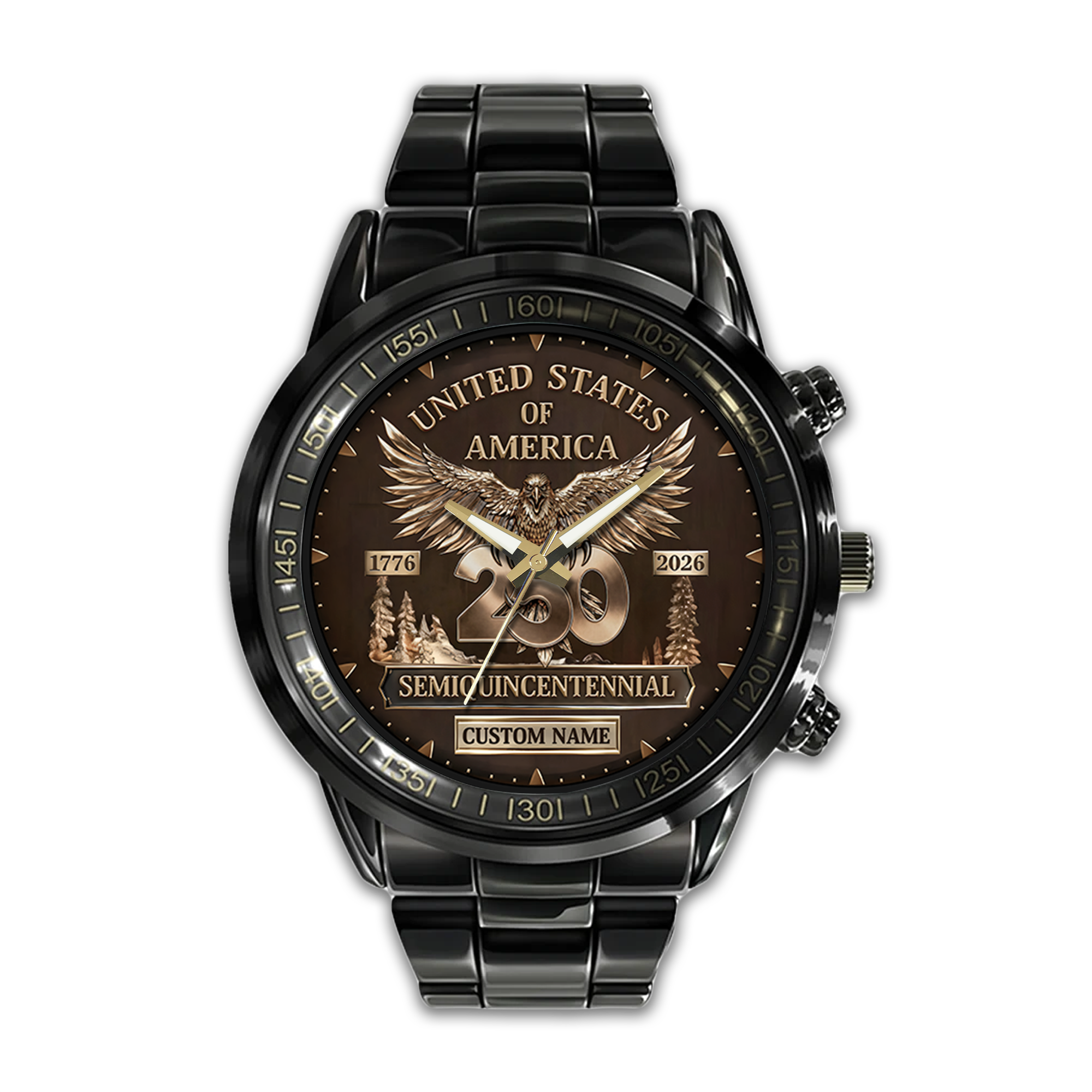 Personalizable America 250 Years of Freedom Stainless Steel Watch