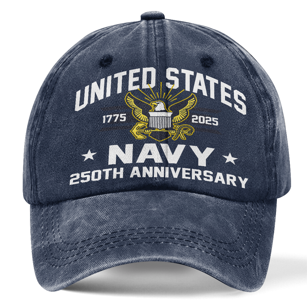 Navy 250th Anniversary Washed Cap