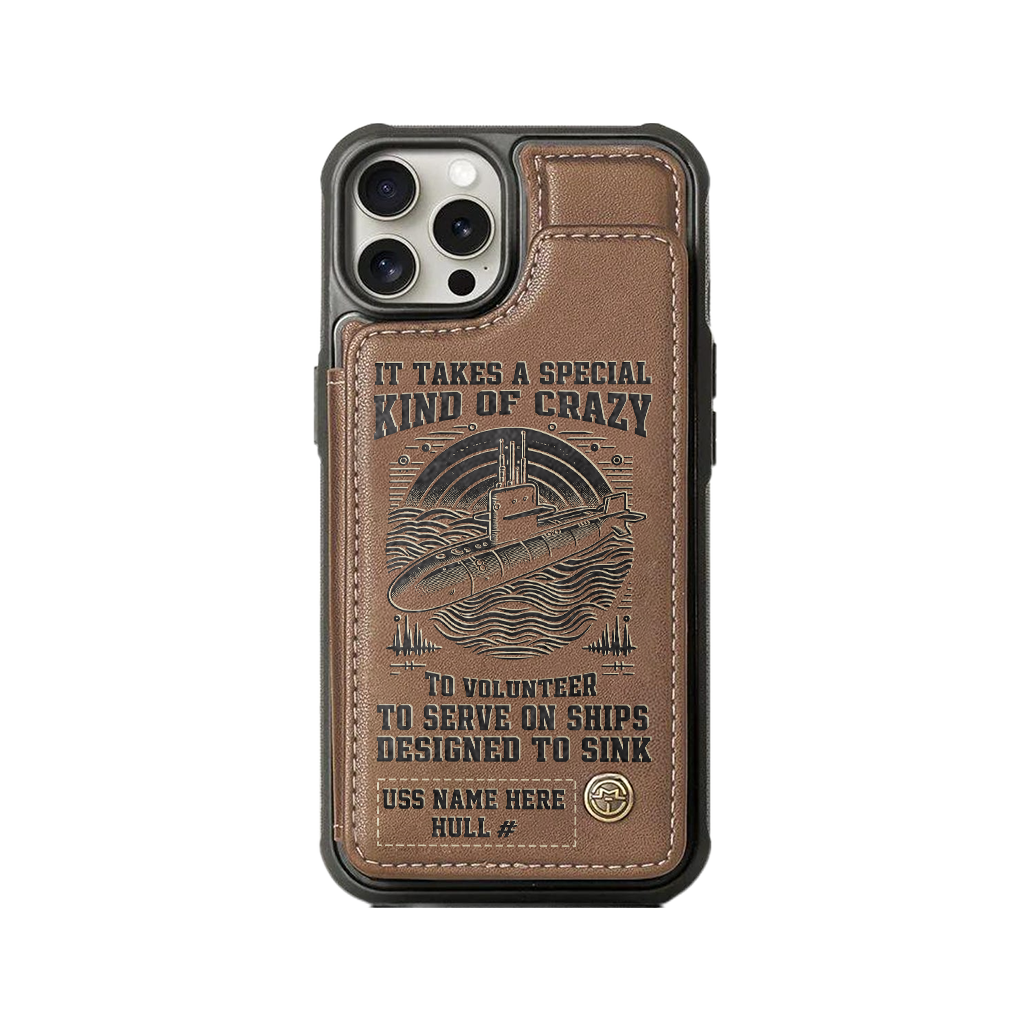 Personalizable Navy Submarine Serve On Ships Designed To Sink Wallet Phone Case