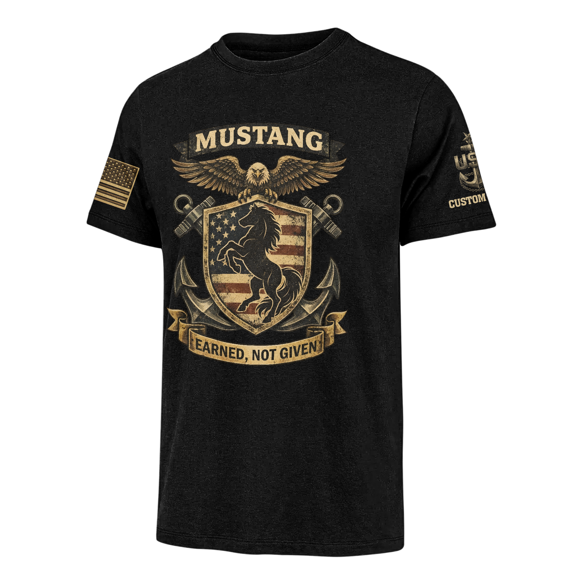 Personalizable Navy Mustangs Classic T-shirt