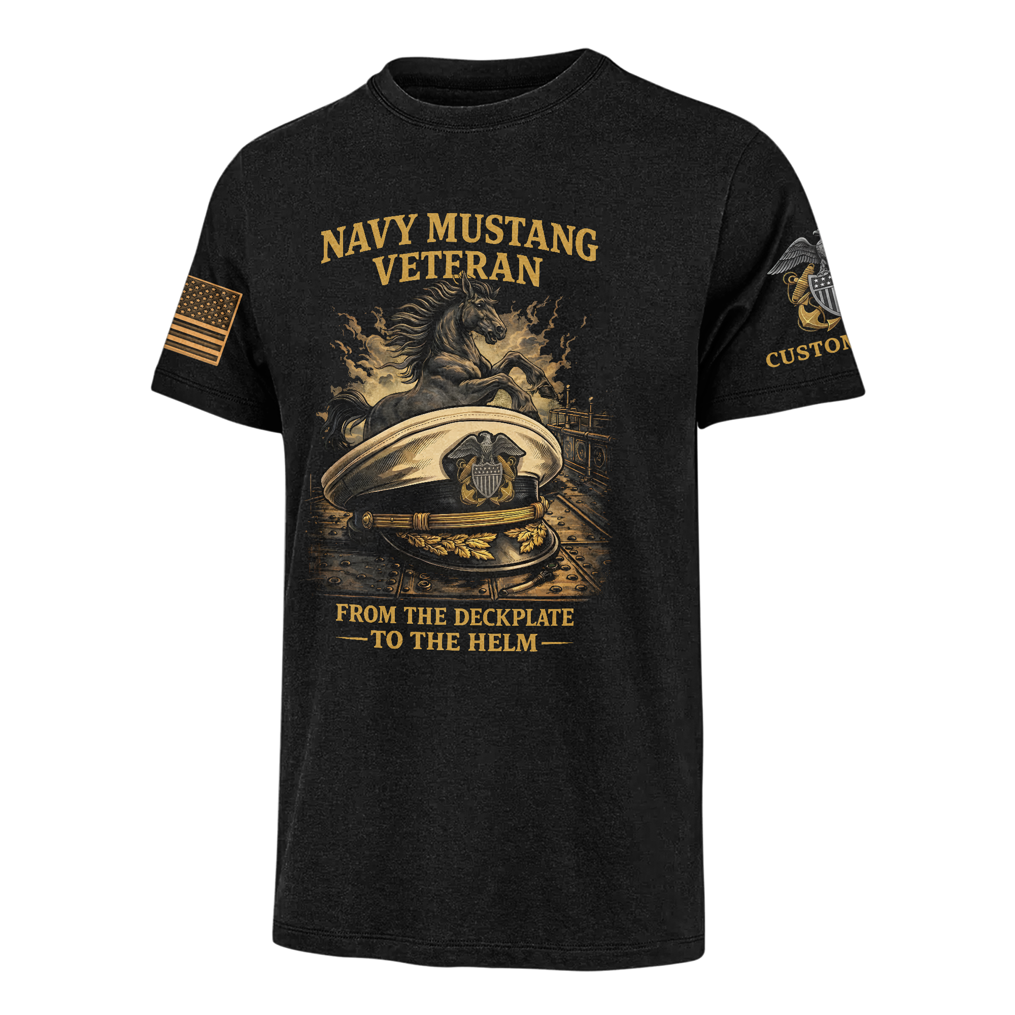 Personalizable Navy Mustangs Classic T-shirt