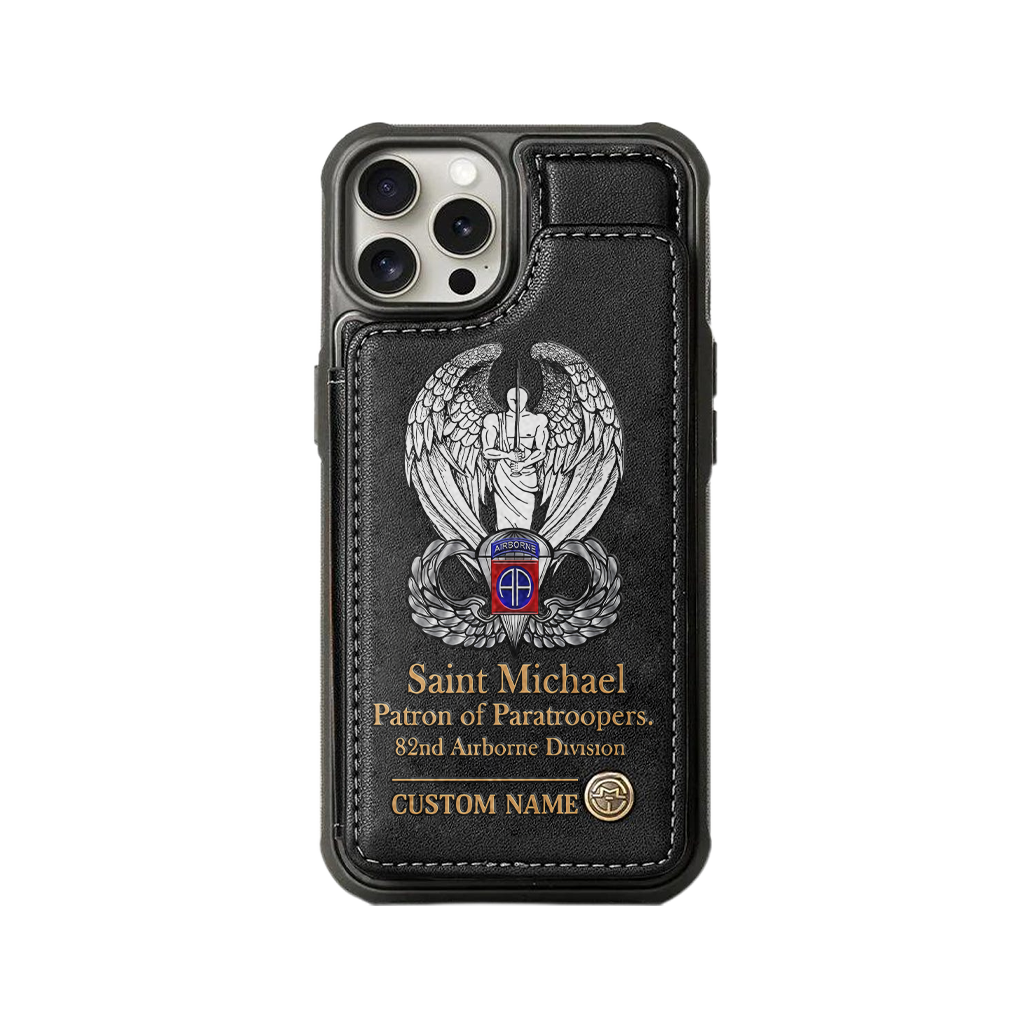 Personalizable Saint Michael Patron Of Paratroopers Wallet Phone Case