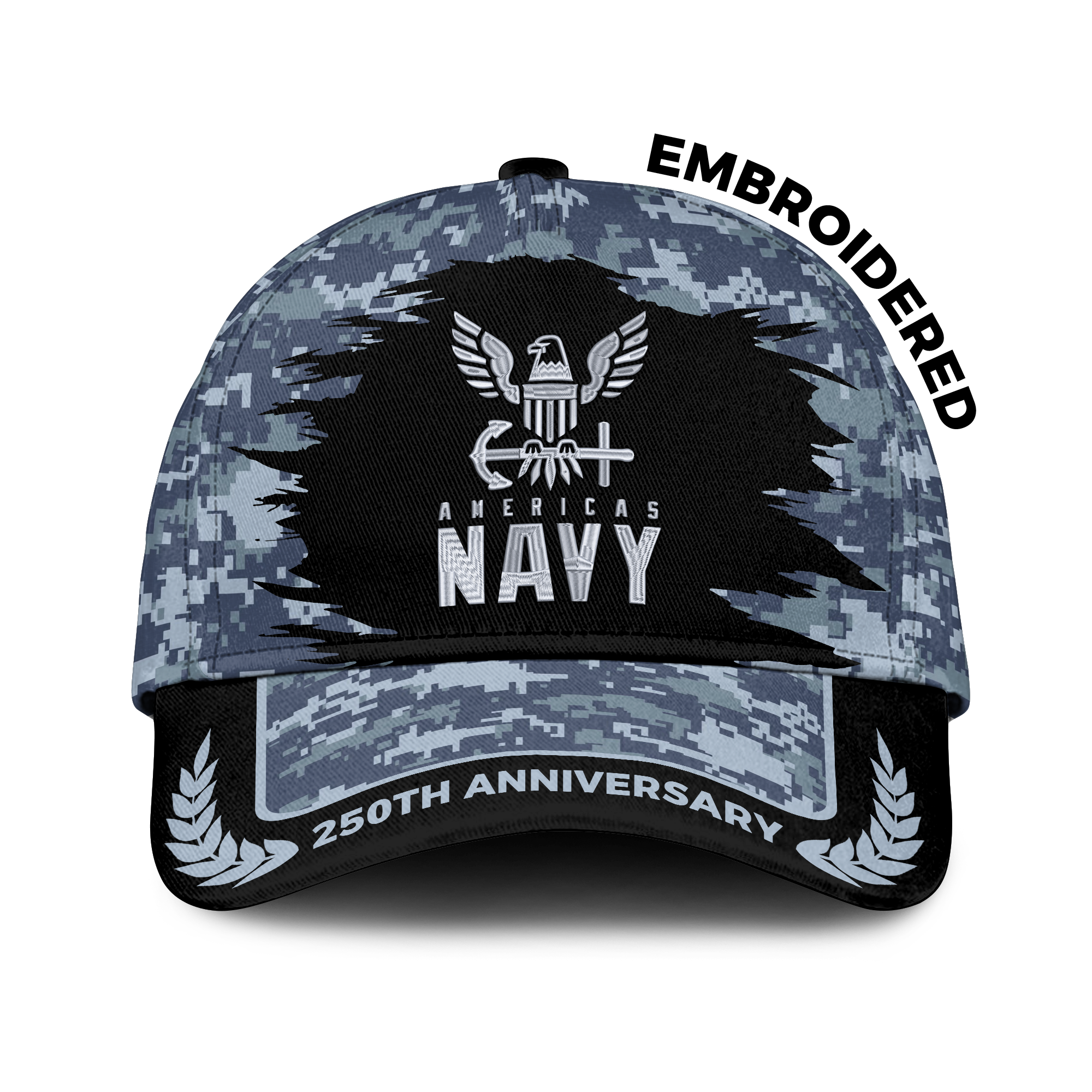Navy 250th Anniversary Embroidered & Printed Cap