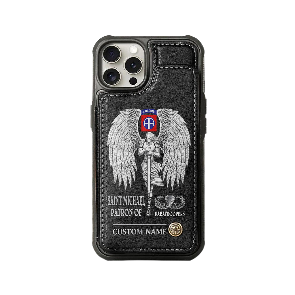 Personalizable Saint Michael Patron Of Paratroopers Wallet Phone Case