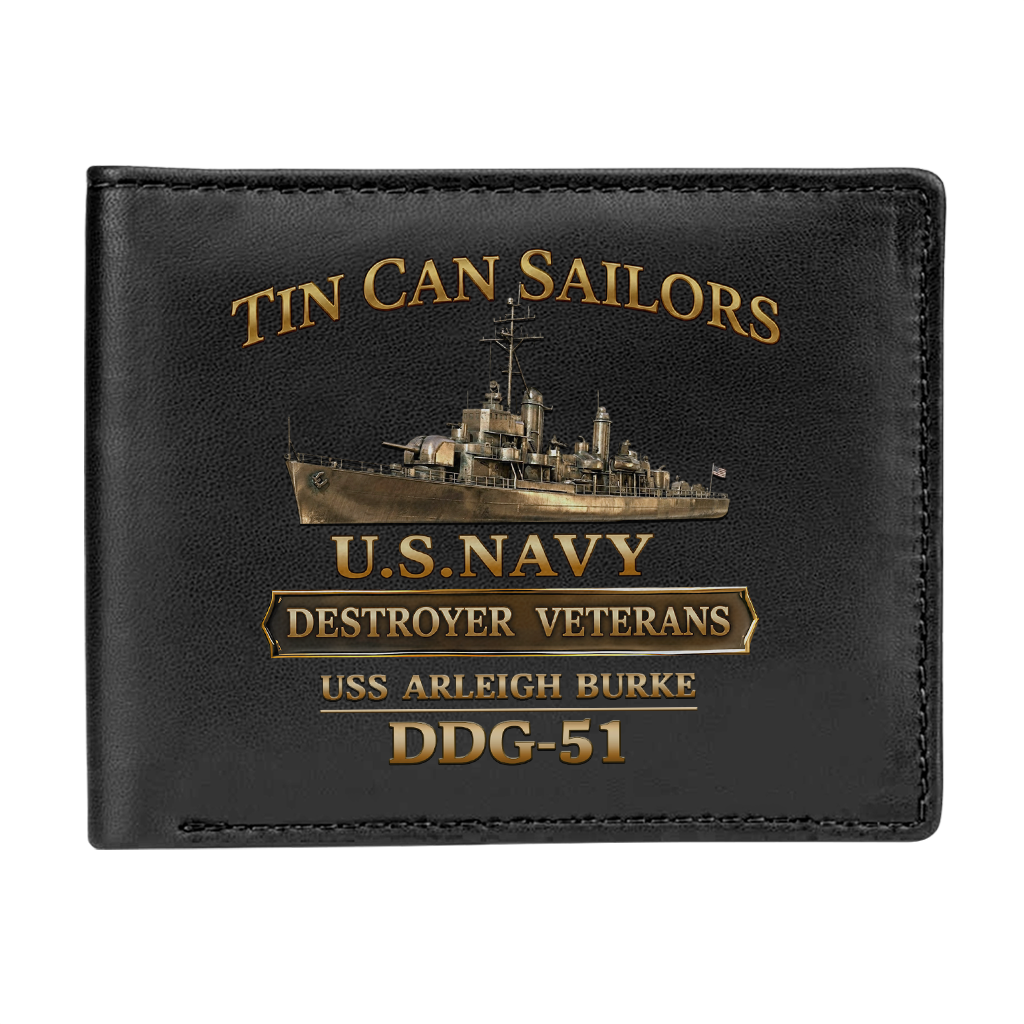 Personalizable Tin Can Sailors Leather Wallet