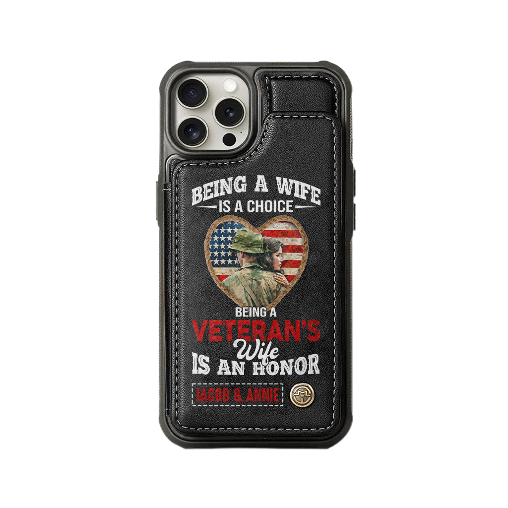 Personalizable Veteran's Wife Wallet Phone Case