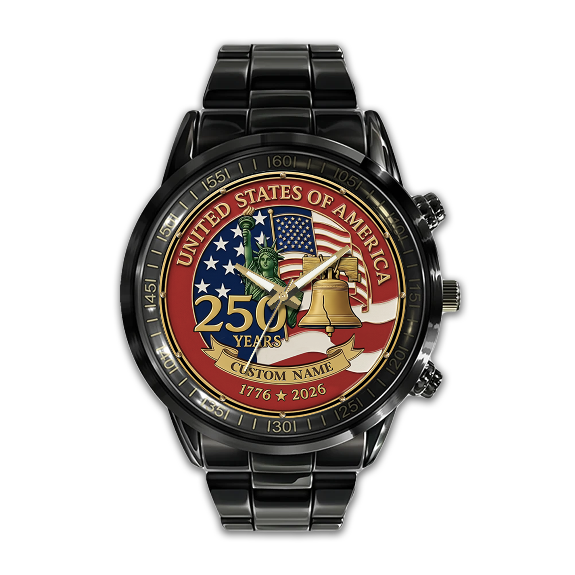 Personalizable America 250 Years Stainless Steel Watch