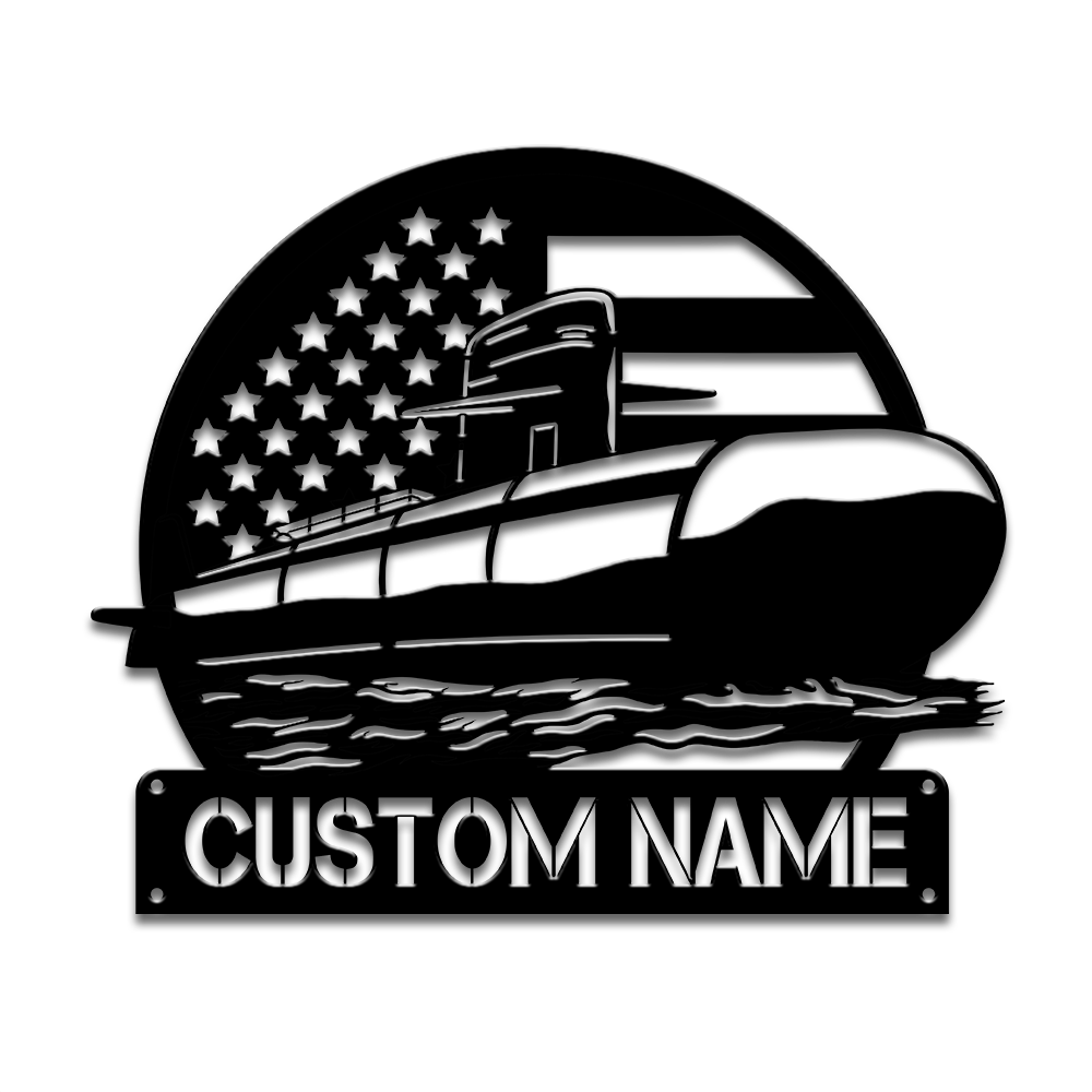 Personalized Navy Submarine Metal Sign Wall Art