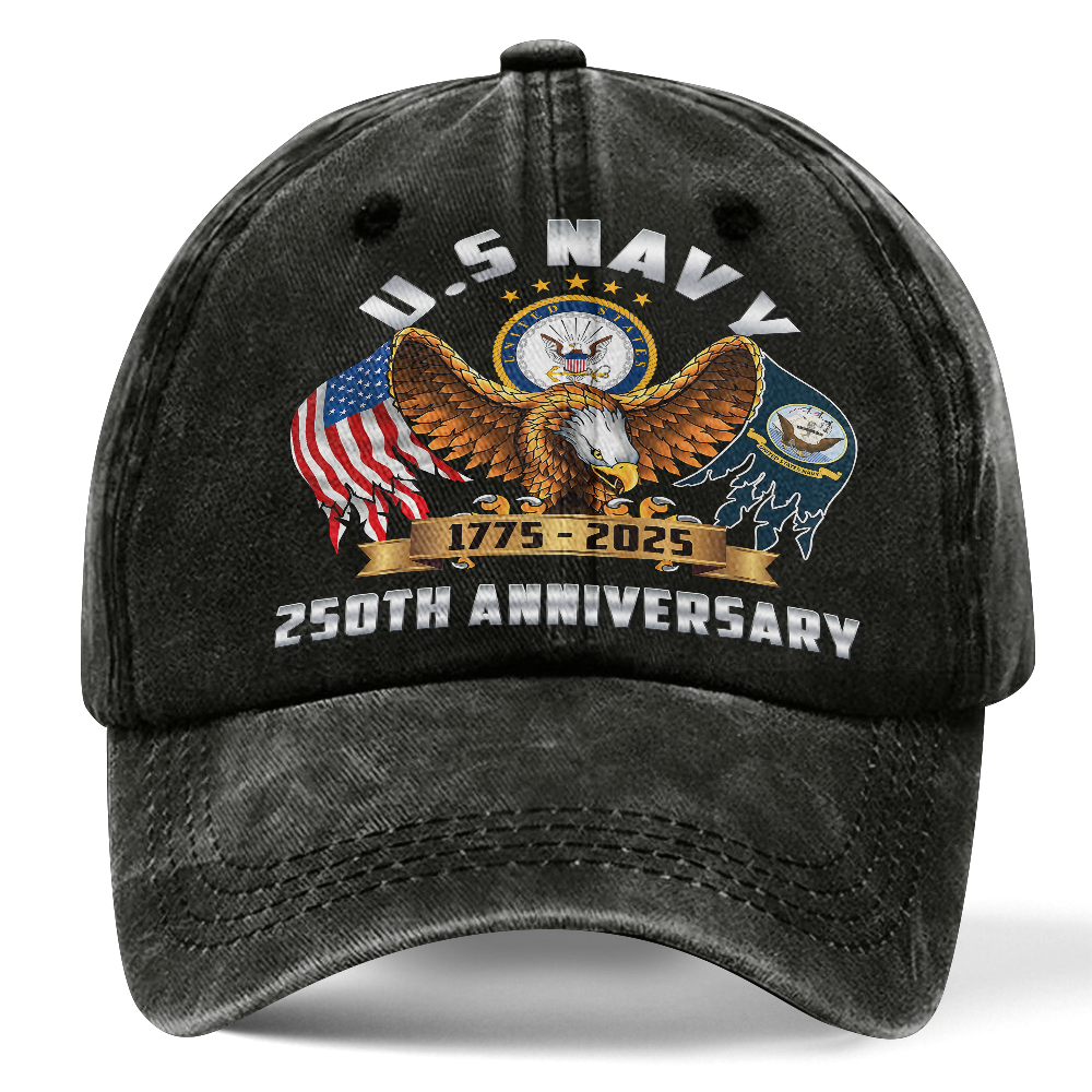Navy 250th Anniversary Washed Cap