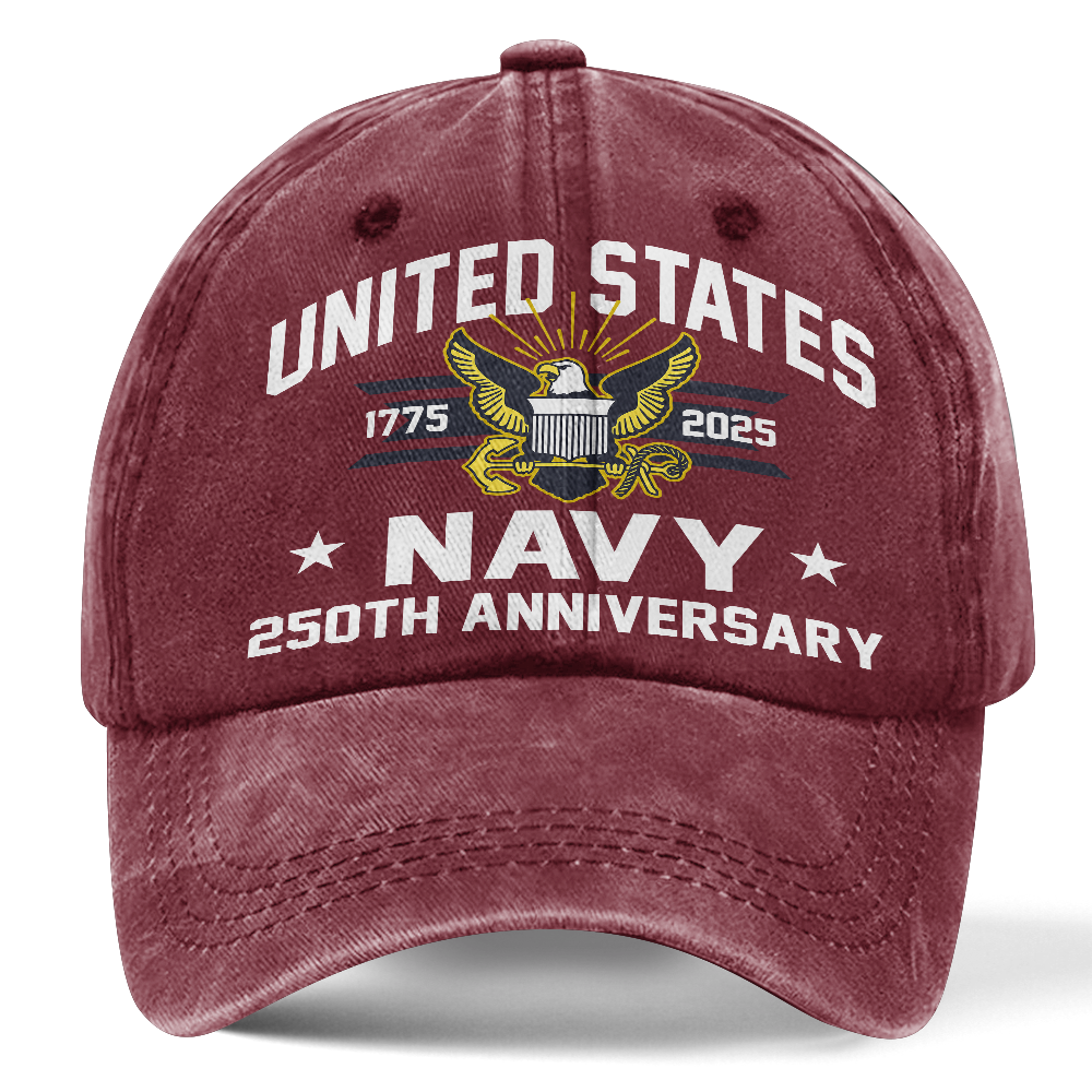 Navy 250th Anniversary Washed Cap