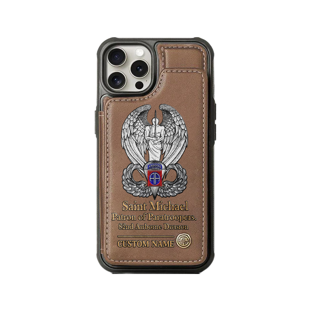 Personalizable Saint Michael Patron Of Paratroopers Wallet Phone Case