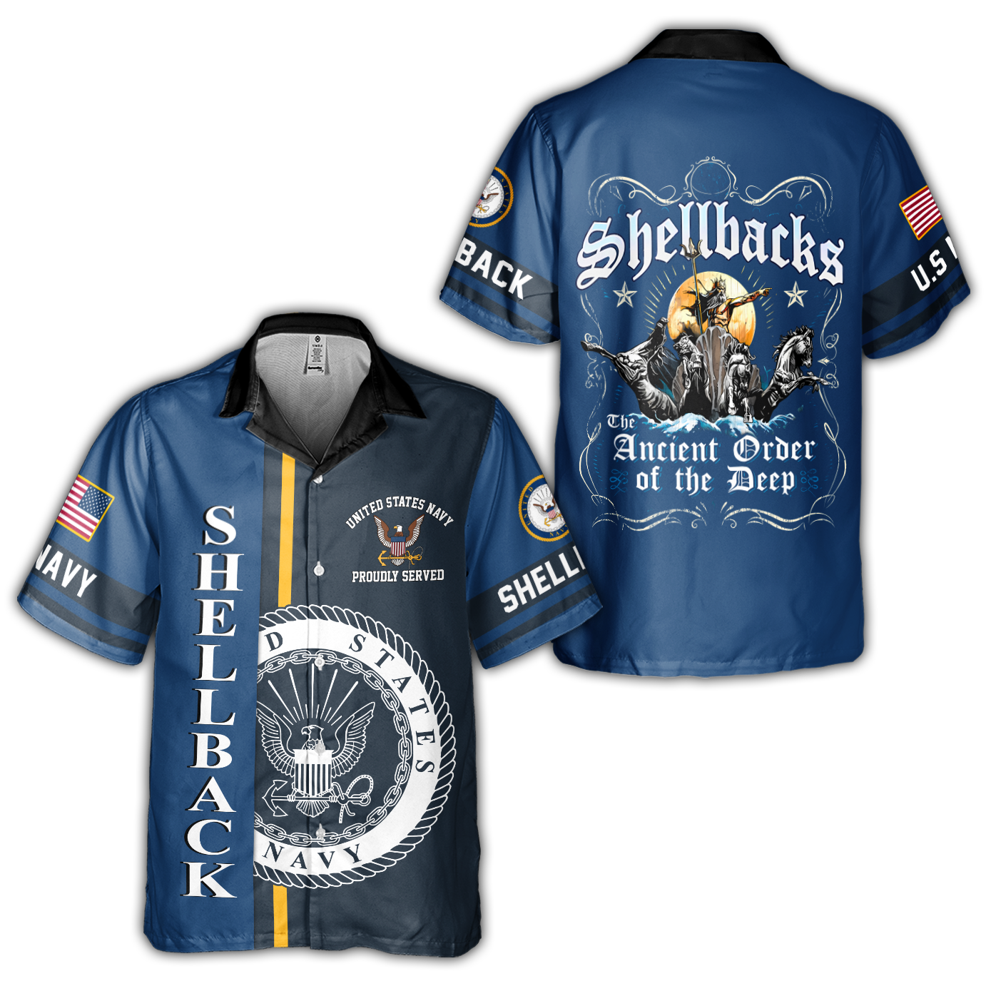 Shellback Ancient Order Of The Deep Cuban Shirt