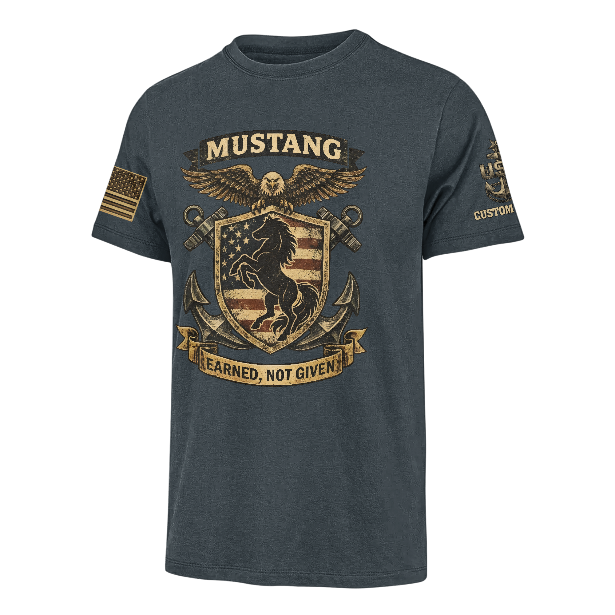 Personalizable Navy Mustangs Classic T-shirt