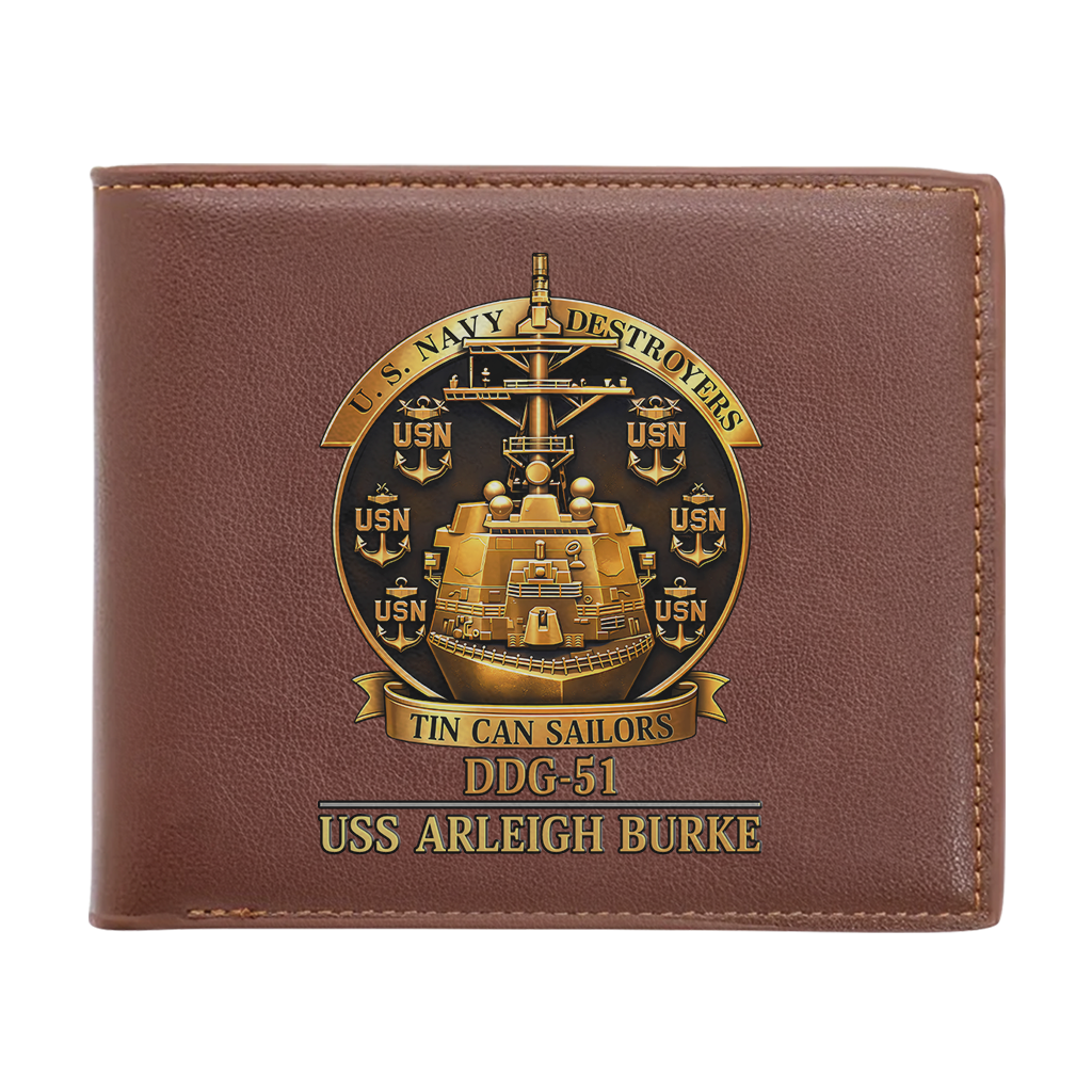 Personalizable Tin Can Sailors Leather Wallet