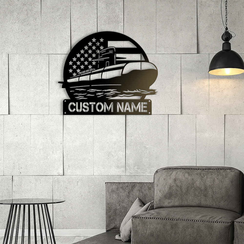 Personalized Navy Submarine Metal Sign Wall Art