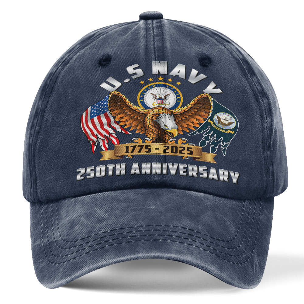 Navy 250th Anniversary Washed Cap