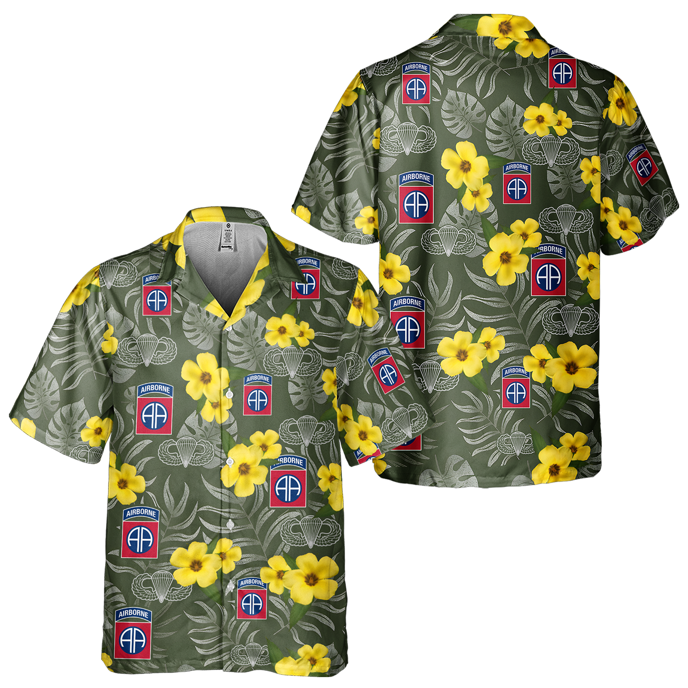 Airborne Tropical Flower Cuban Shirt
