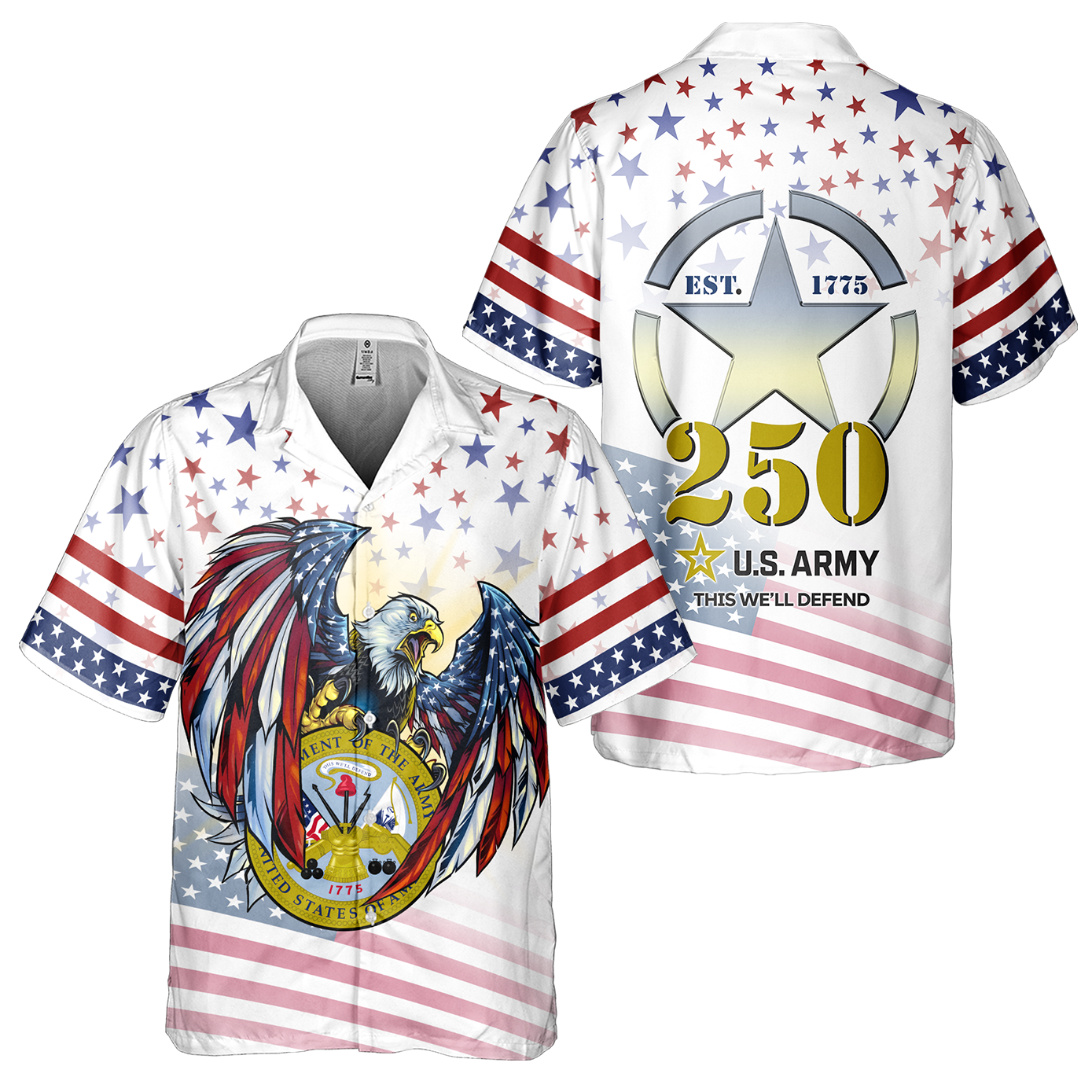 Army 250th Anniversary Cuban Shirt