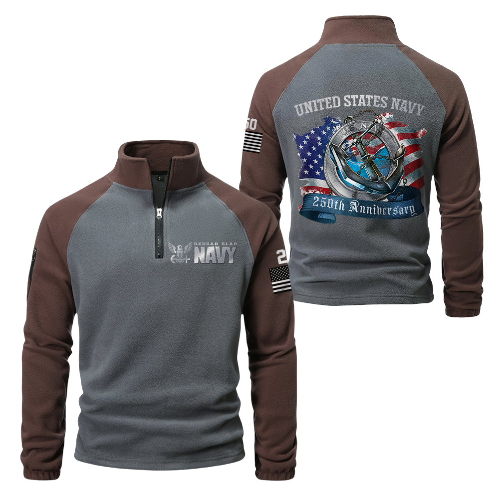 Navy 250th Anniversary Half-Zip Raglan Sweatshirt