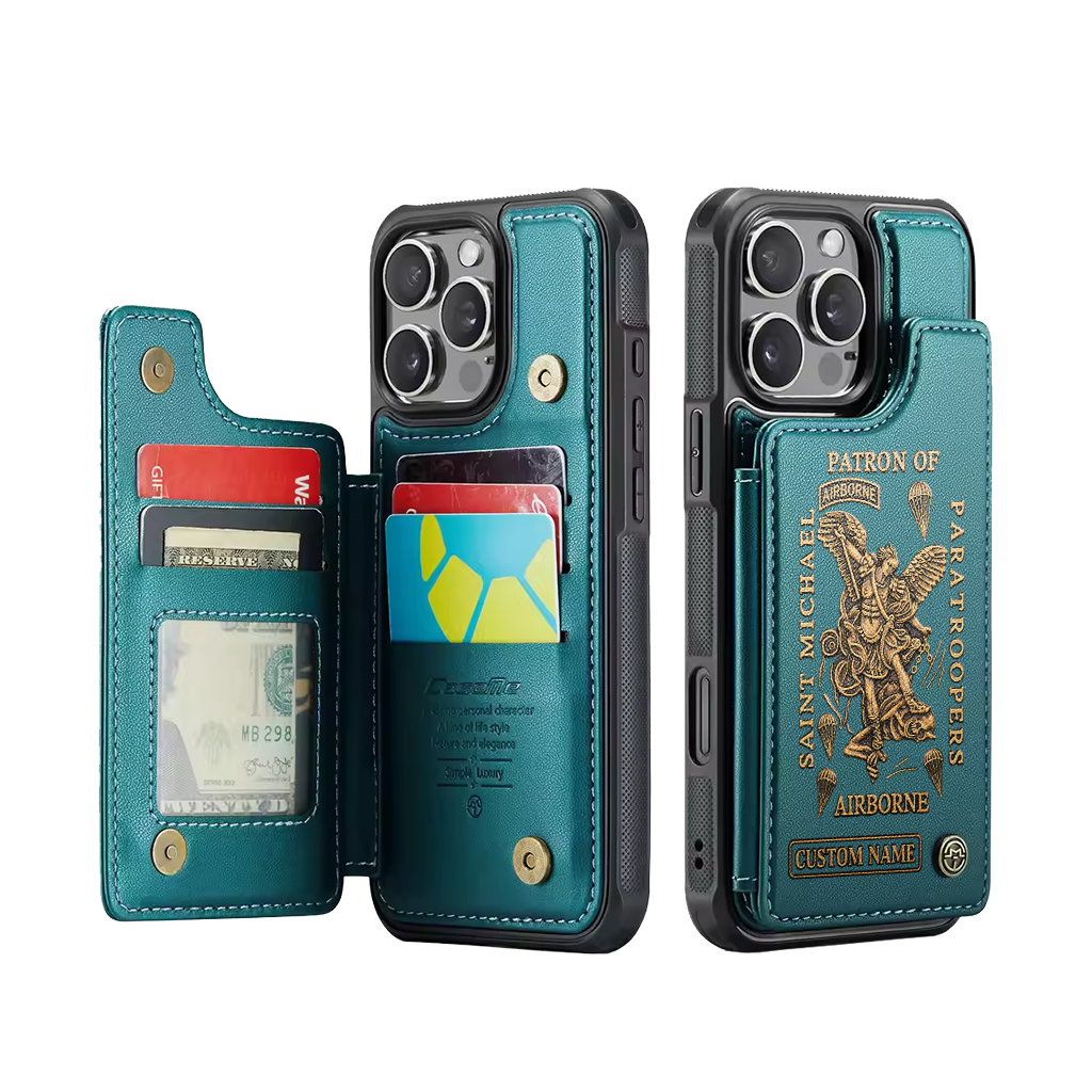 Personalizable Saint Michael Patron Of Paratroopers Wallet Phone Case