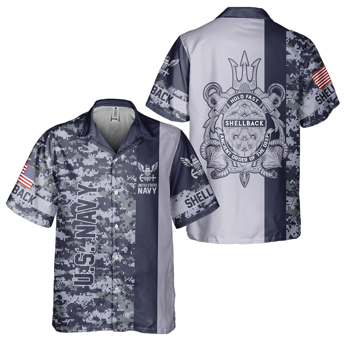 Shellback Ancient Order Of The Deep Cuban Shirt