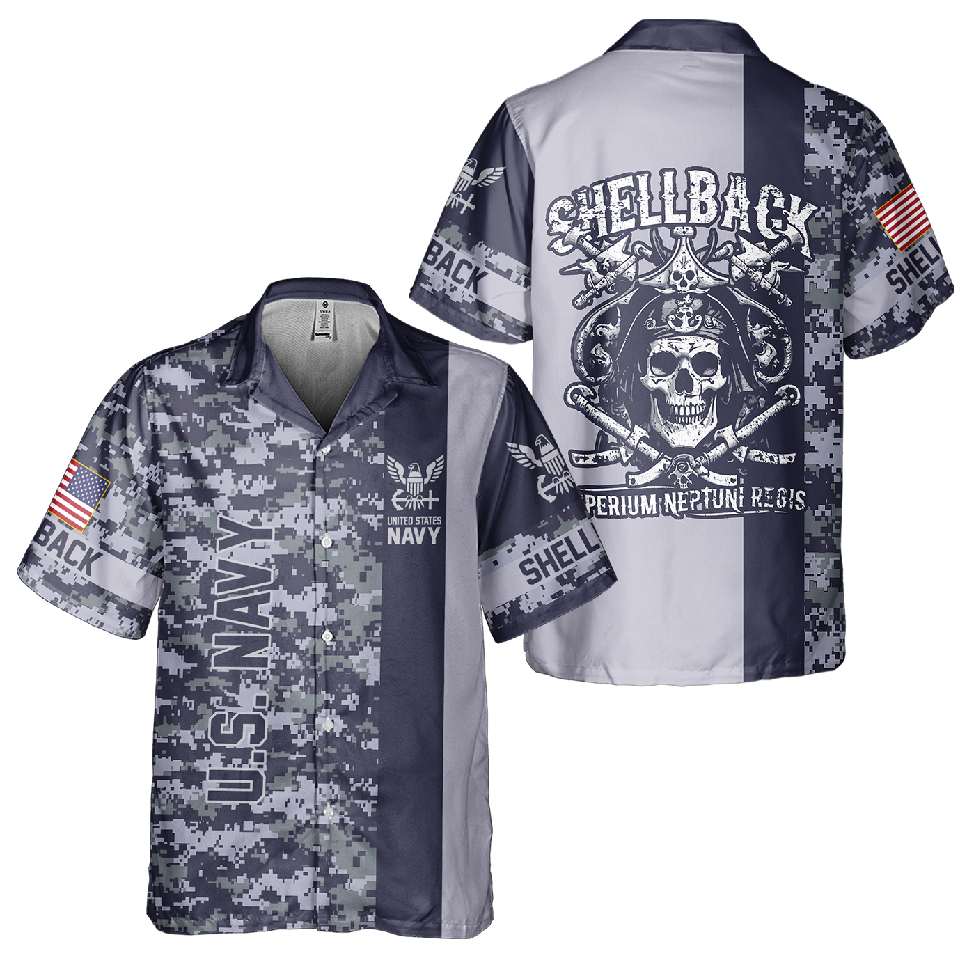 Shellback Ancient Order Of The Deep Cuban Shirt