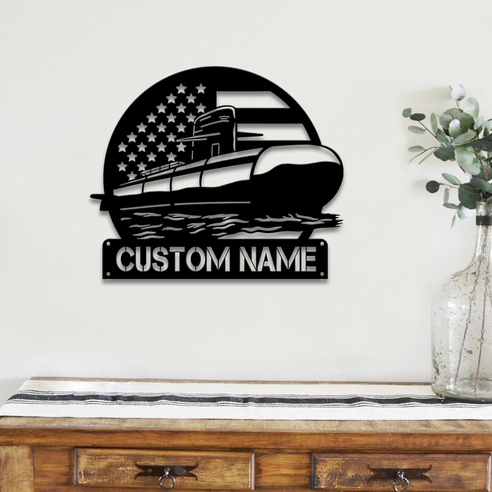 Personalized Navy Submarine Metal Sign Wall Art