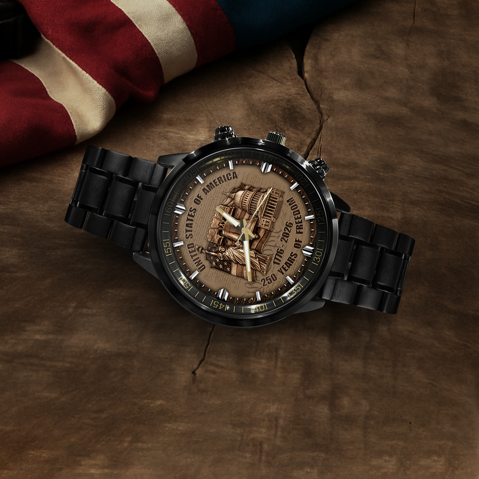 America 250 Years of Freedom Stainless Steel Watch