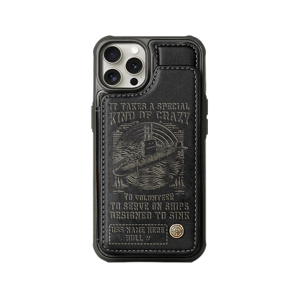 Personalizable Navy Submarine Serve On Ships Designed To Sink Wallet Phone Case