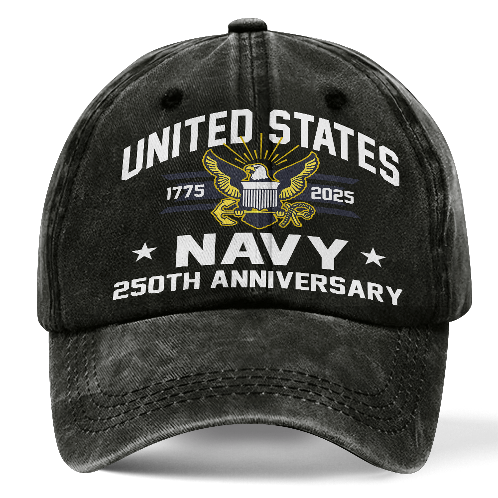Navy 250th Anniversary Washed Cap