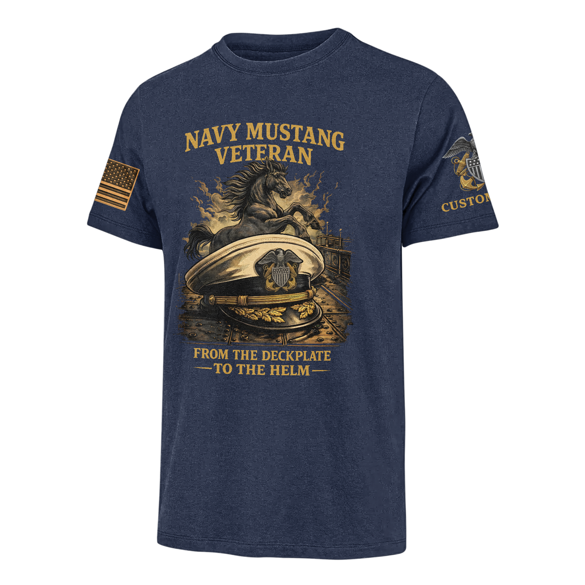 Personalizable Navy Mustangs Classic T-shirt