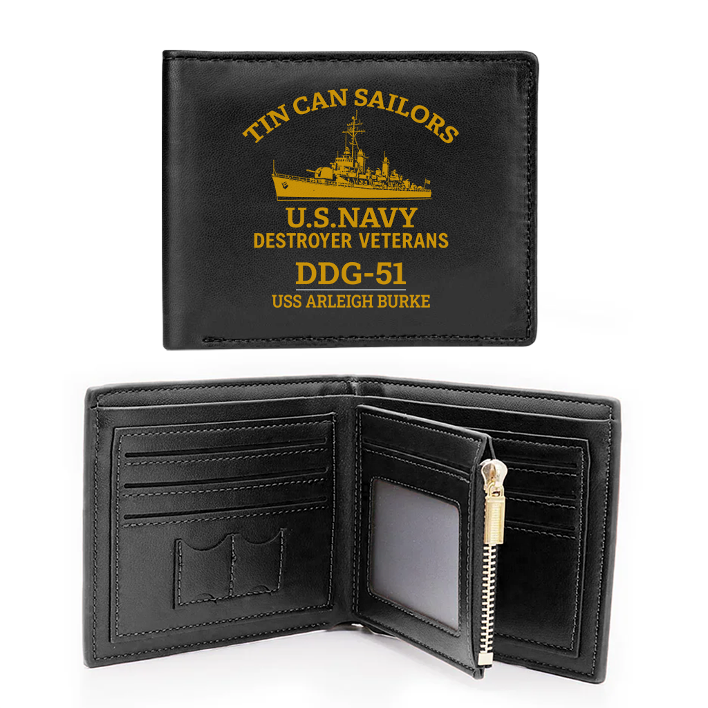 Personalizable Tin Can Sailors Leather Wallet