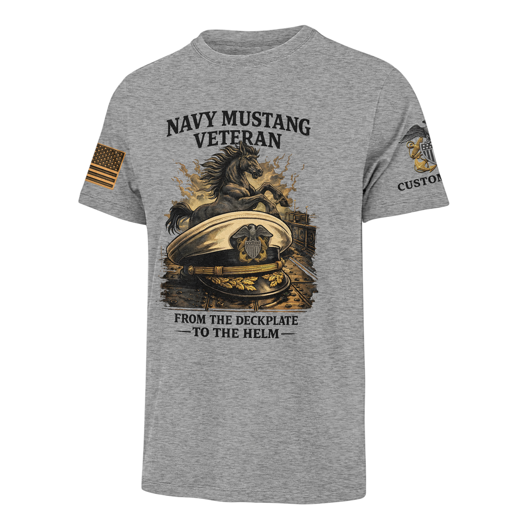 Personalizable Navy Mustangs Classic T-shirt