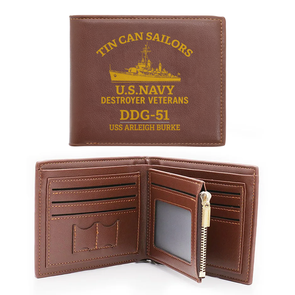 Personalizable Tin Can Sailors Leather Wallet