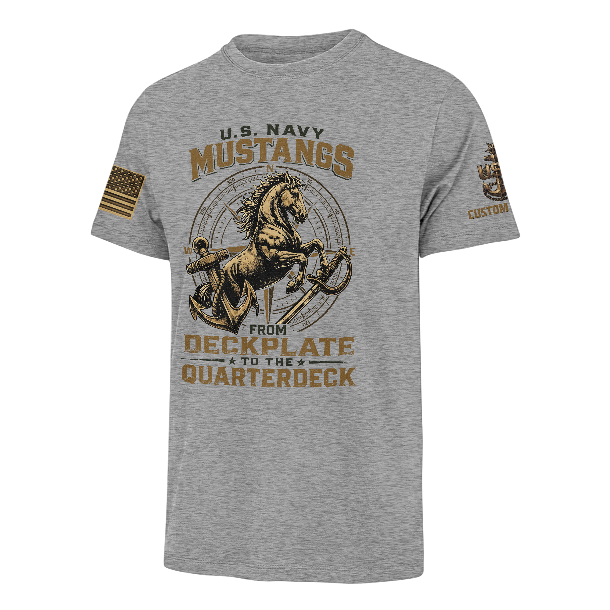 Personalizable Navy Mustangs Classic T-shirt