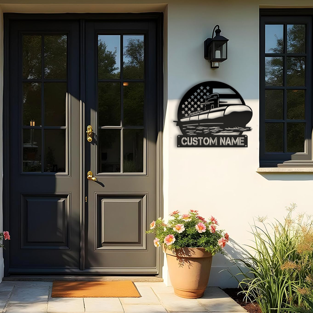 Personalized Navy Submarine Metal Sign Wall Art