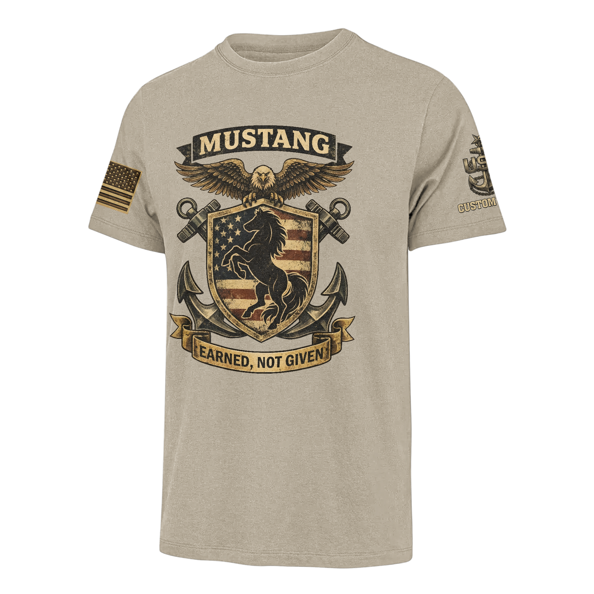 Personalizable Navy Mustangs Classic T-shirt
